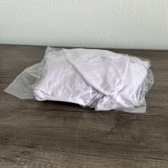 Nine West Light Purple Puffy Sleeve Off the Shoulder Versatile Shirt - Picture 16 of 16